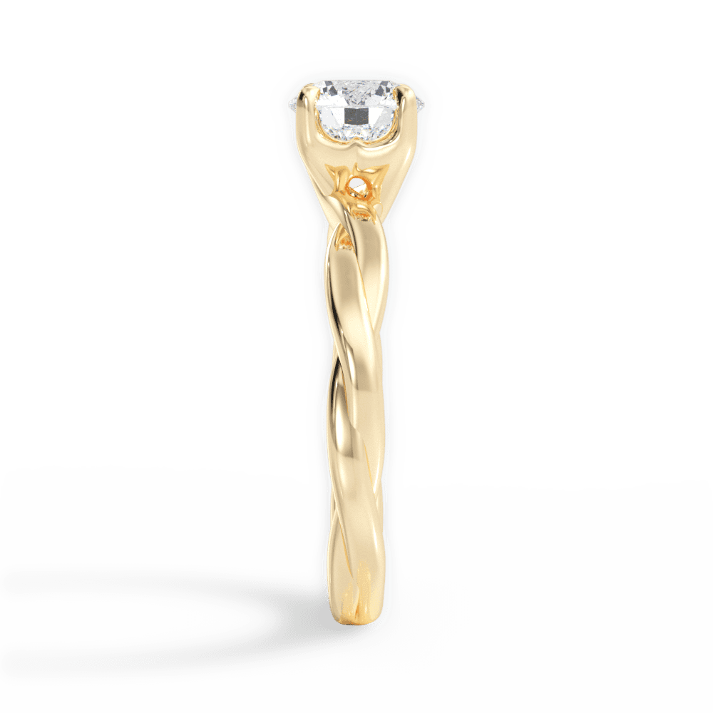 Bianca Round Cut Lab Grown Diamond 18Kt Yellow Gold Engagement Ring - View 3