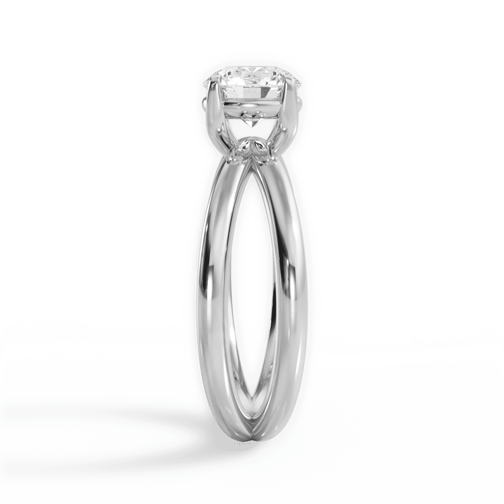Ada Round Cut Lab Grown Diamond 14Kt White Gold Engagement Ring - View 4