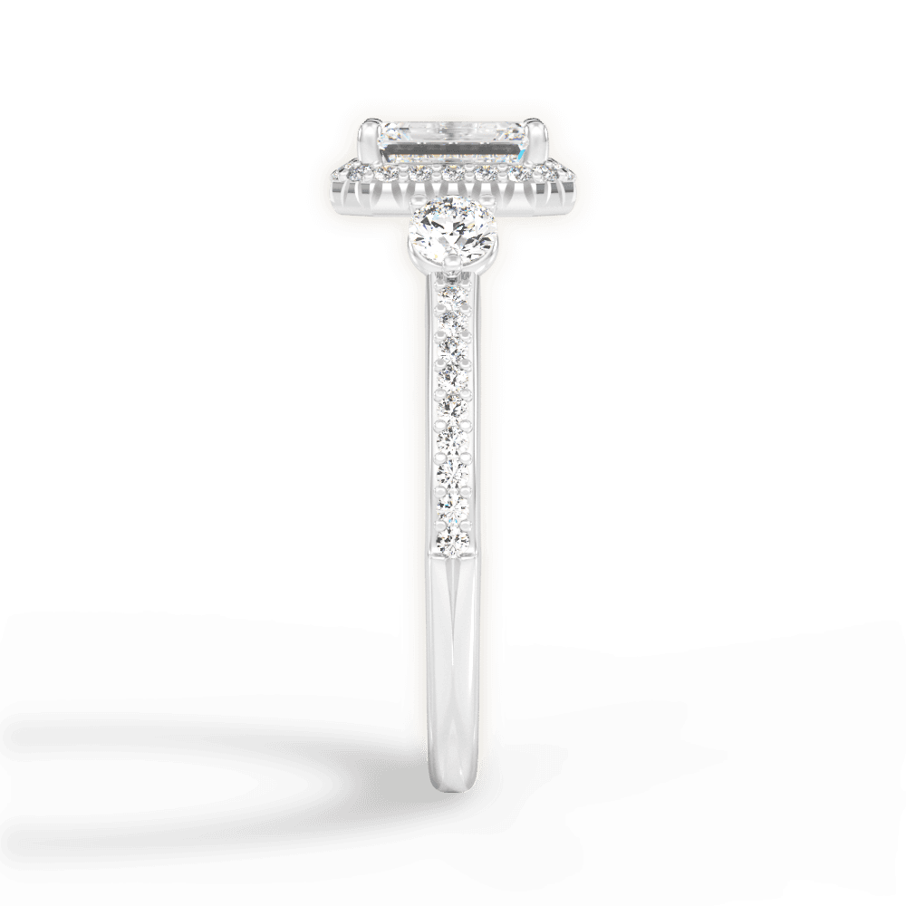 Julia Emerald Cut Lab Grown Diamond 14Kt White Gold Engagement Ring - View 2