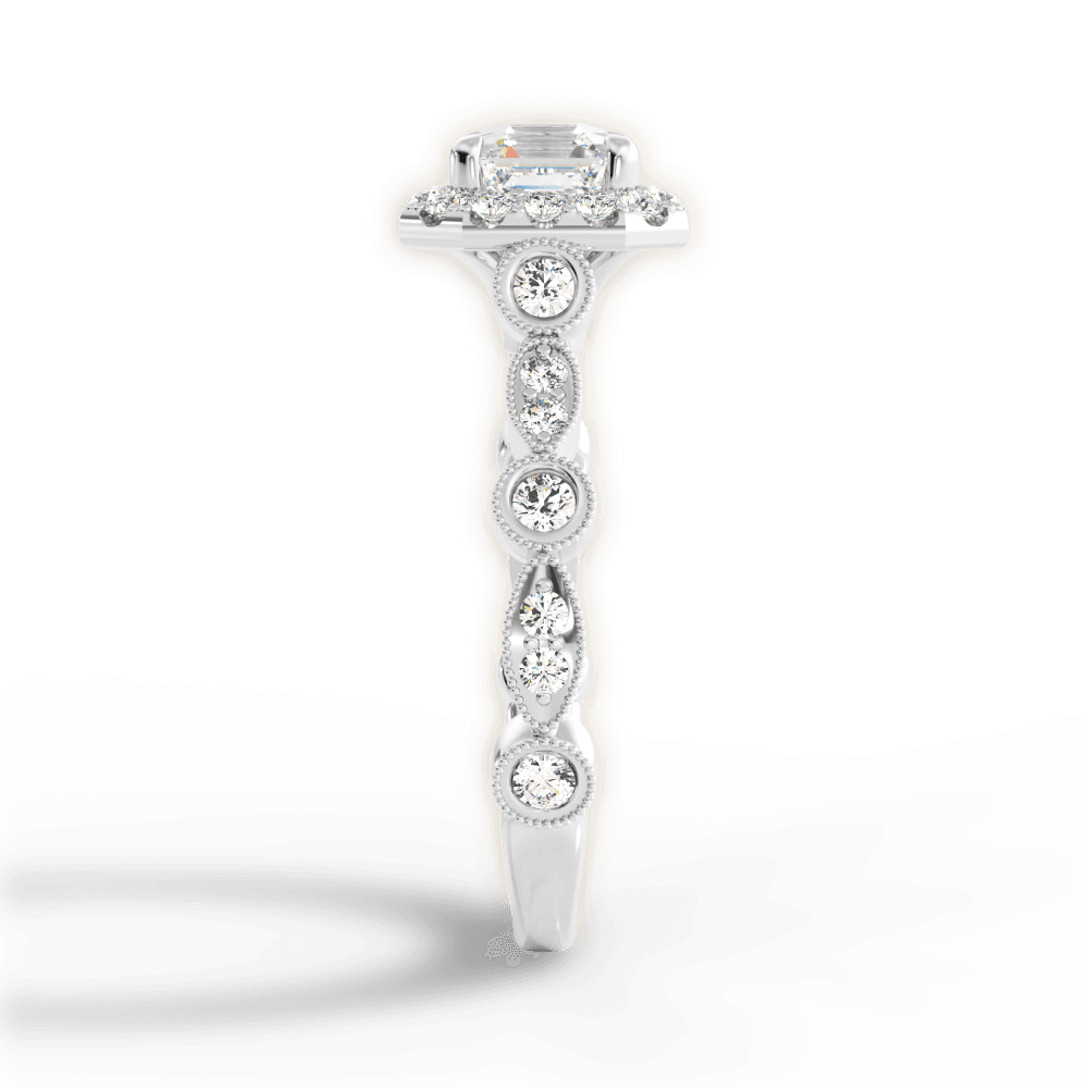 Irene Asscher Cut Lab Grown Diamond Platinum Engagement Ring - View 2