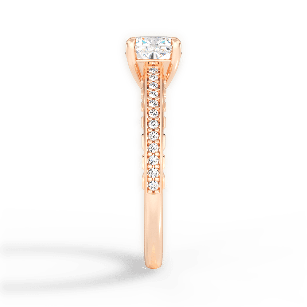 Caroline Cushion Cut Lab Grown Diamond 18Kt Rose Gold Engagement Ring - View 4