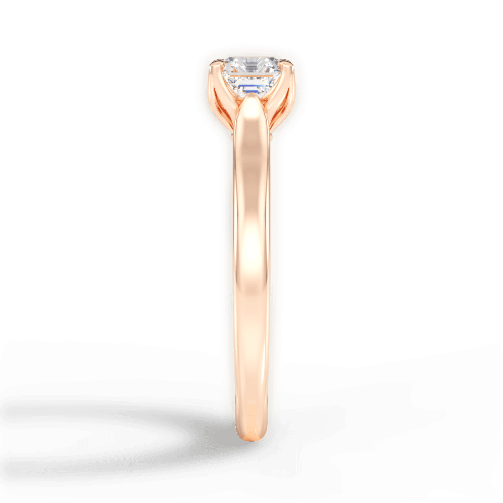 Carrie Asscher Cut Lab Grown Diamond 18Kt Rose Gold Engagement Ring - View 2