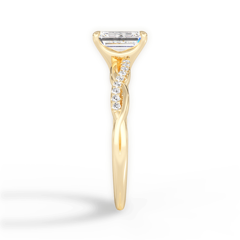 Charlotte Emerald Cut Lab Grown Diamond 18Kt Yellow Gold Engagement Ring - View 3