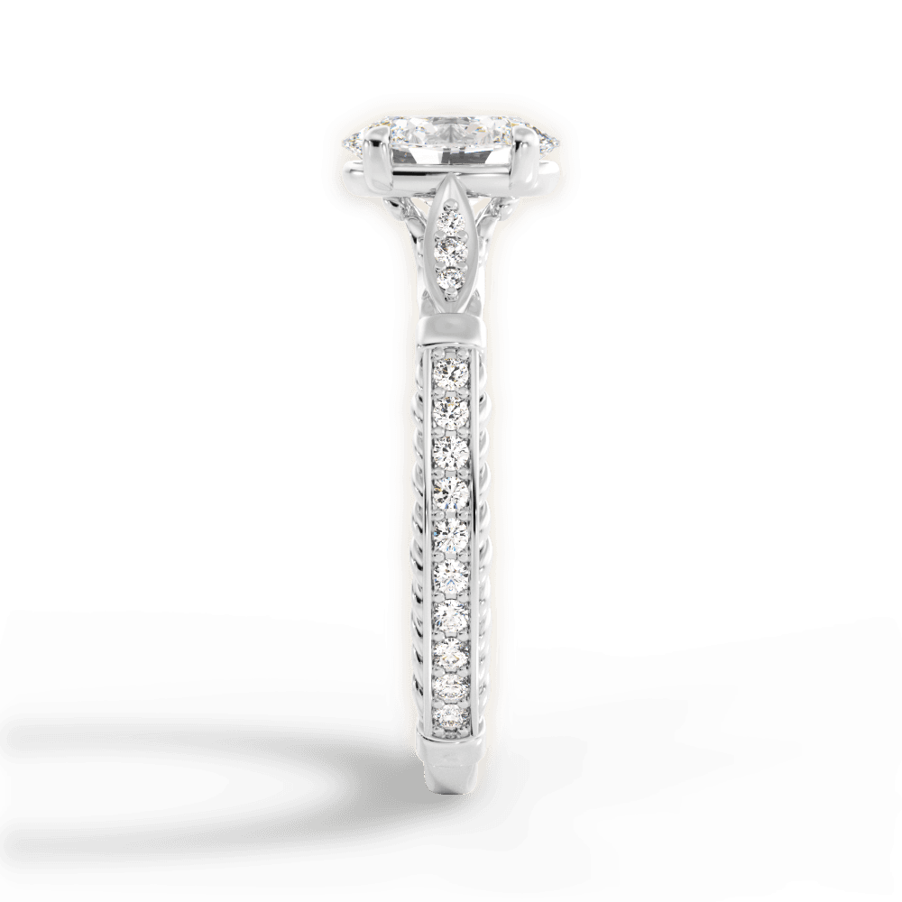 Gabriela Oval Cut Lab Grown Diamond 18Kt White Gold Engagement Ring - View 3
