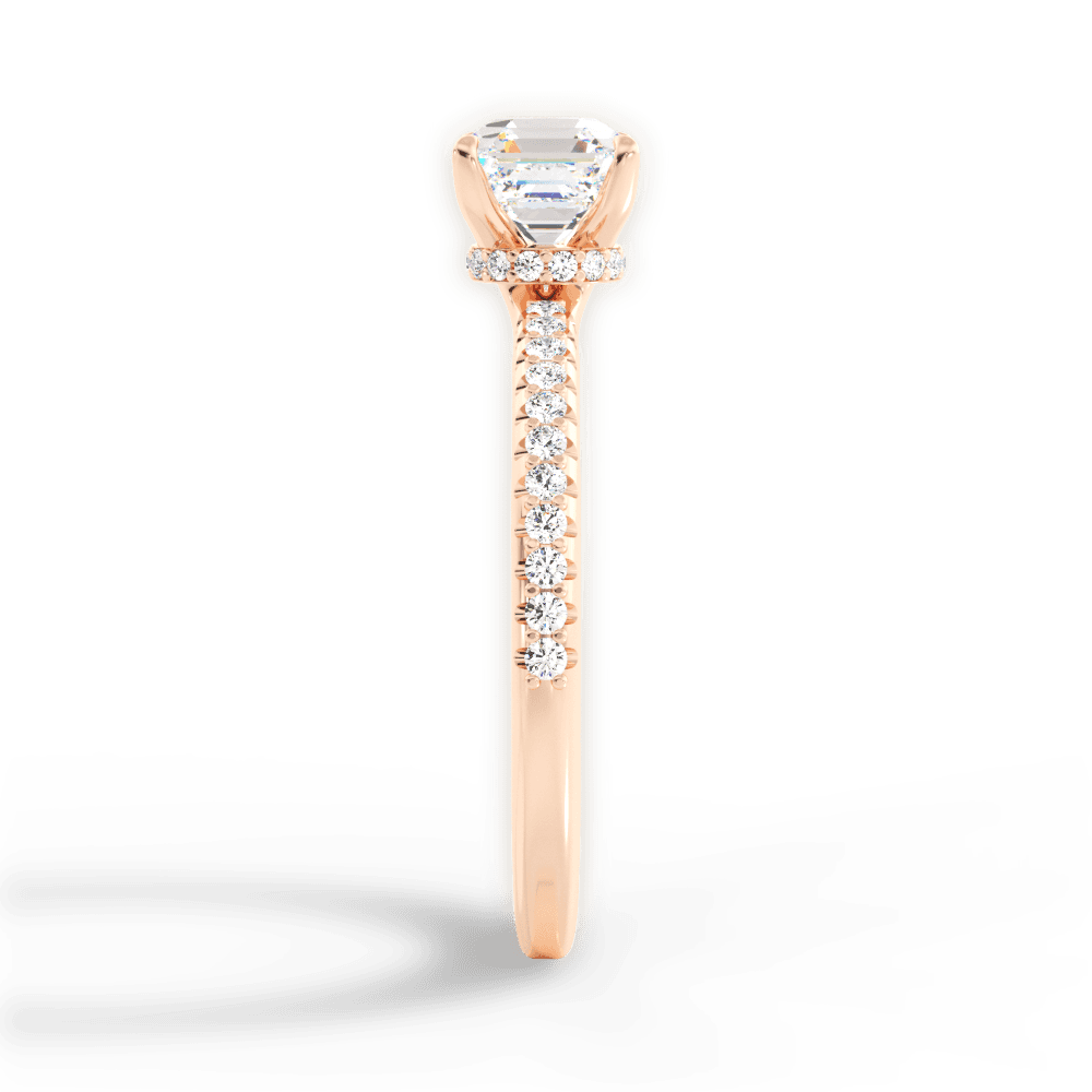 Giselle Asscher Cut Lab Grown Diamond 18Kt Rose Gold Engagement Ring - View 2