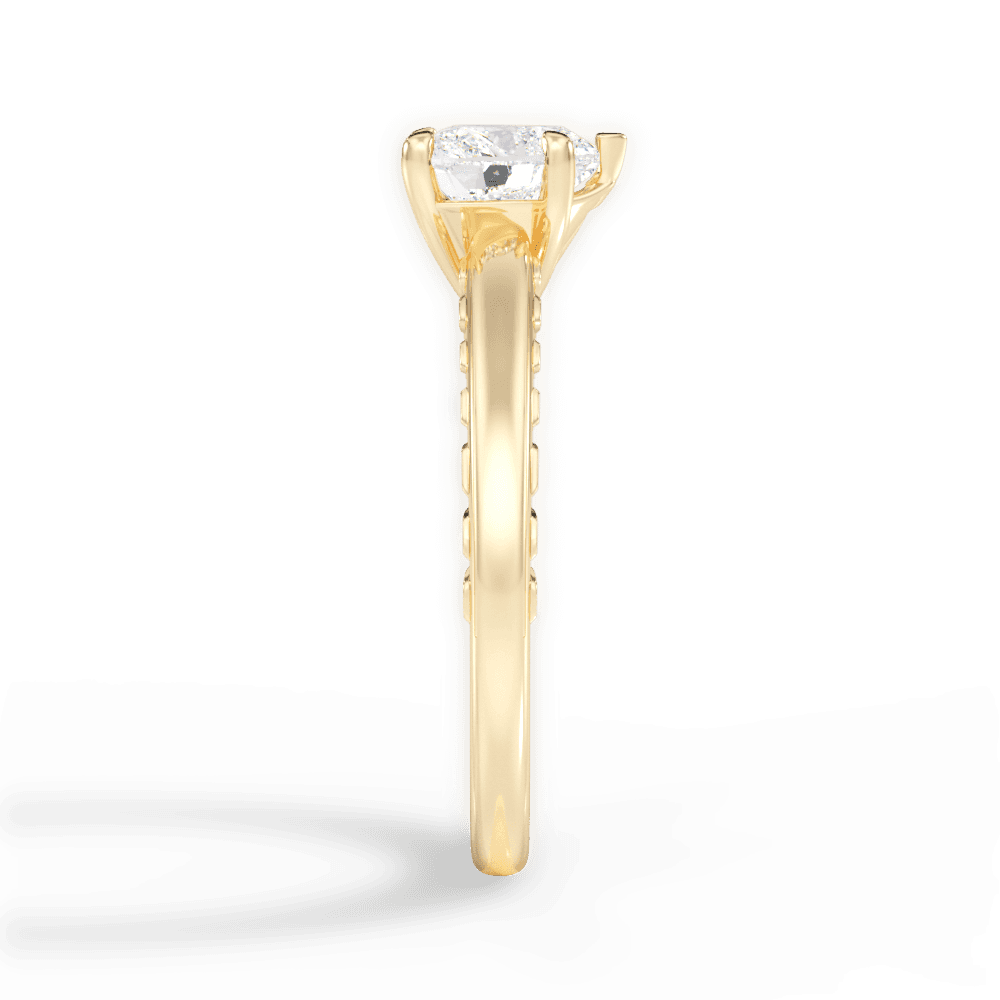 Annette Heart Cut Lab Grown Diamond 18Kt Yellow Gold Engagement Ring - View 3