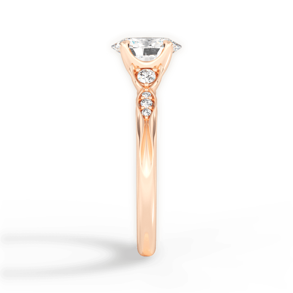 Cassie Oval Cut Lab Grown Diamond 18Kt Rose Gold Engagement Ring - View 2