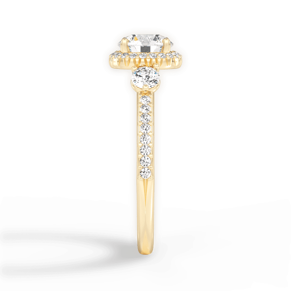 Julia Round Cut Lab Grown Diamond 18Kt Yellow Gold Engagement Ring - View 3