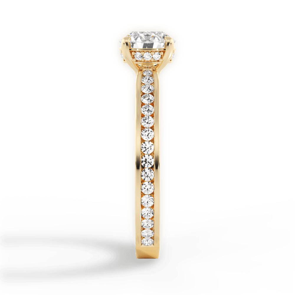 Katelyn Round Cut Lab Grown Diamond 18Kt Yellow Gold Engagement Ring - View 4