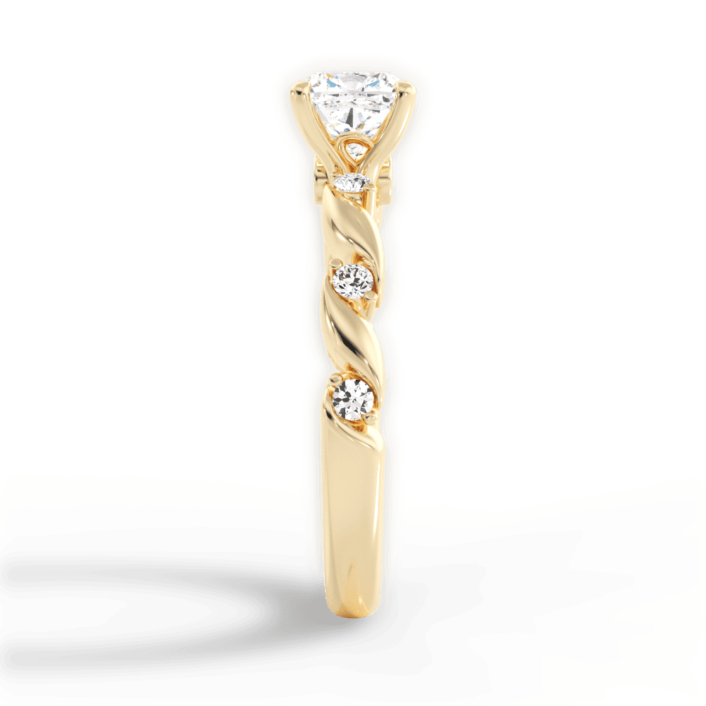 Emma Cushion Cut Lab Grown Diamond 18Kt Yellow Gold Engagement Ring - View 4