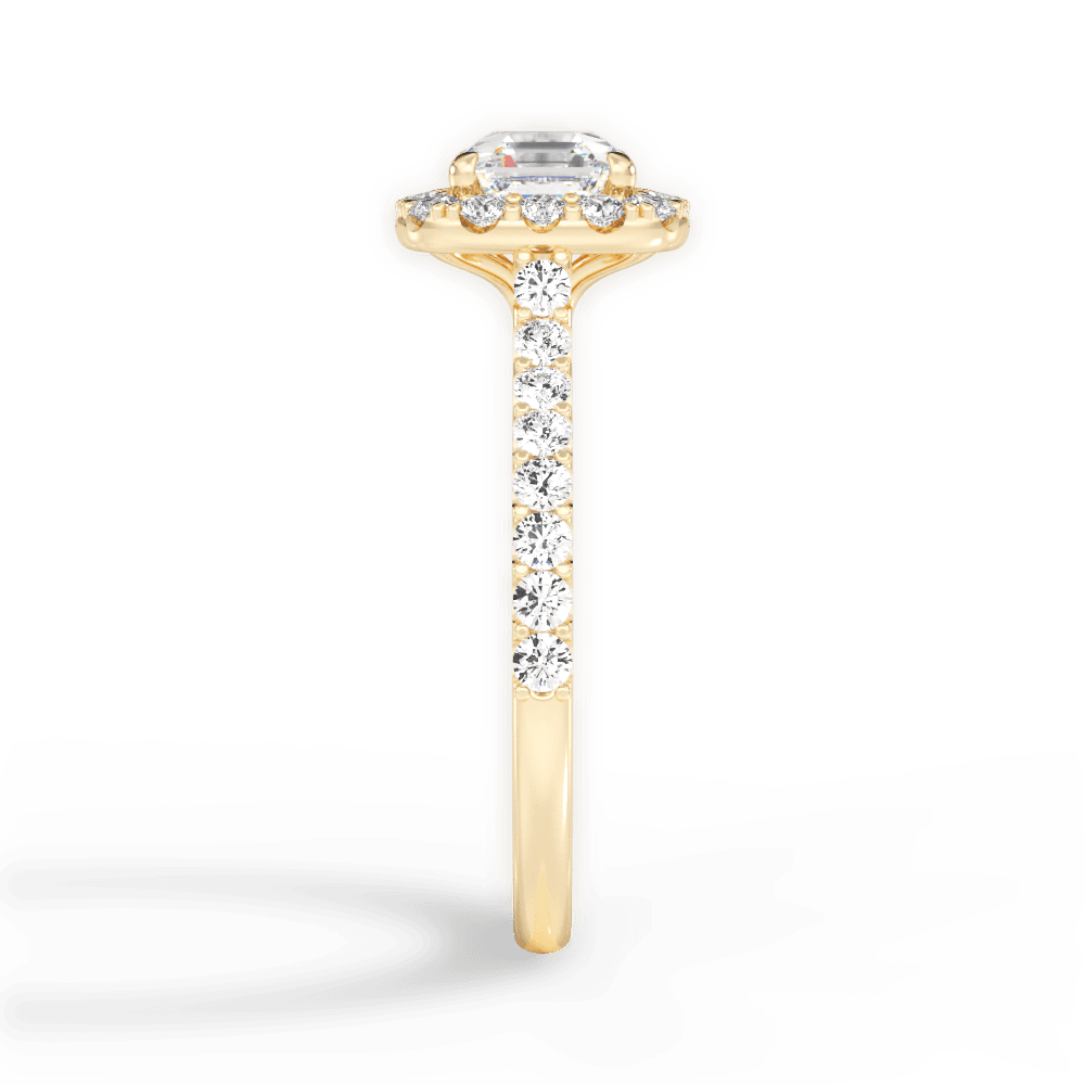 Ingrid Asscher Cut Lab Grown Diamond 18Kt Yellow Gold Engagement Ring - View 3