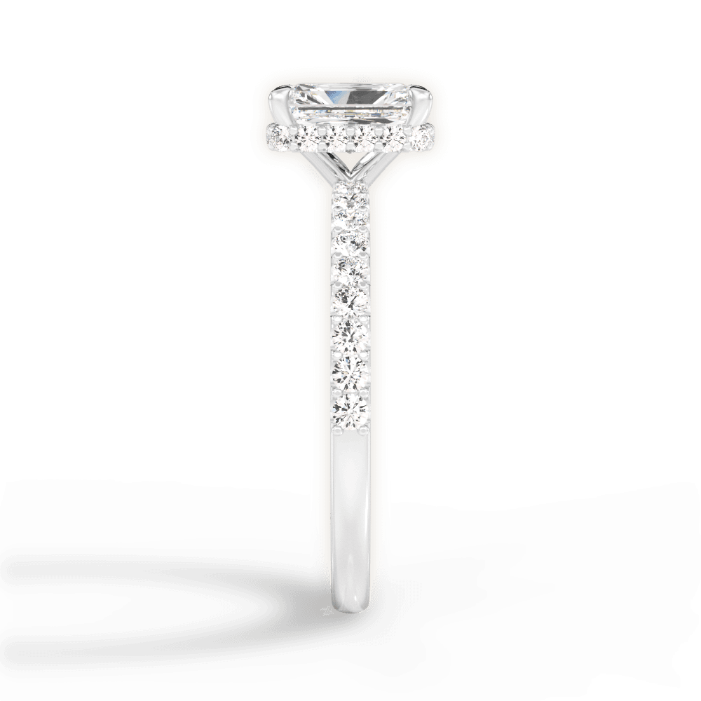 Isabella Radiant Cut Lab Grown Diamond 18Kt White Gold Engagement Ring - View 4