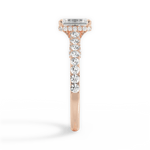 Laura Emerald Cut Lab Grown Diamond 18Kt Rose Gold Engagement Ring - View 2