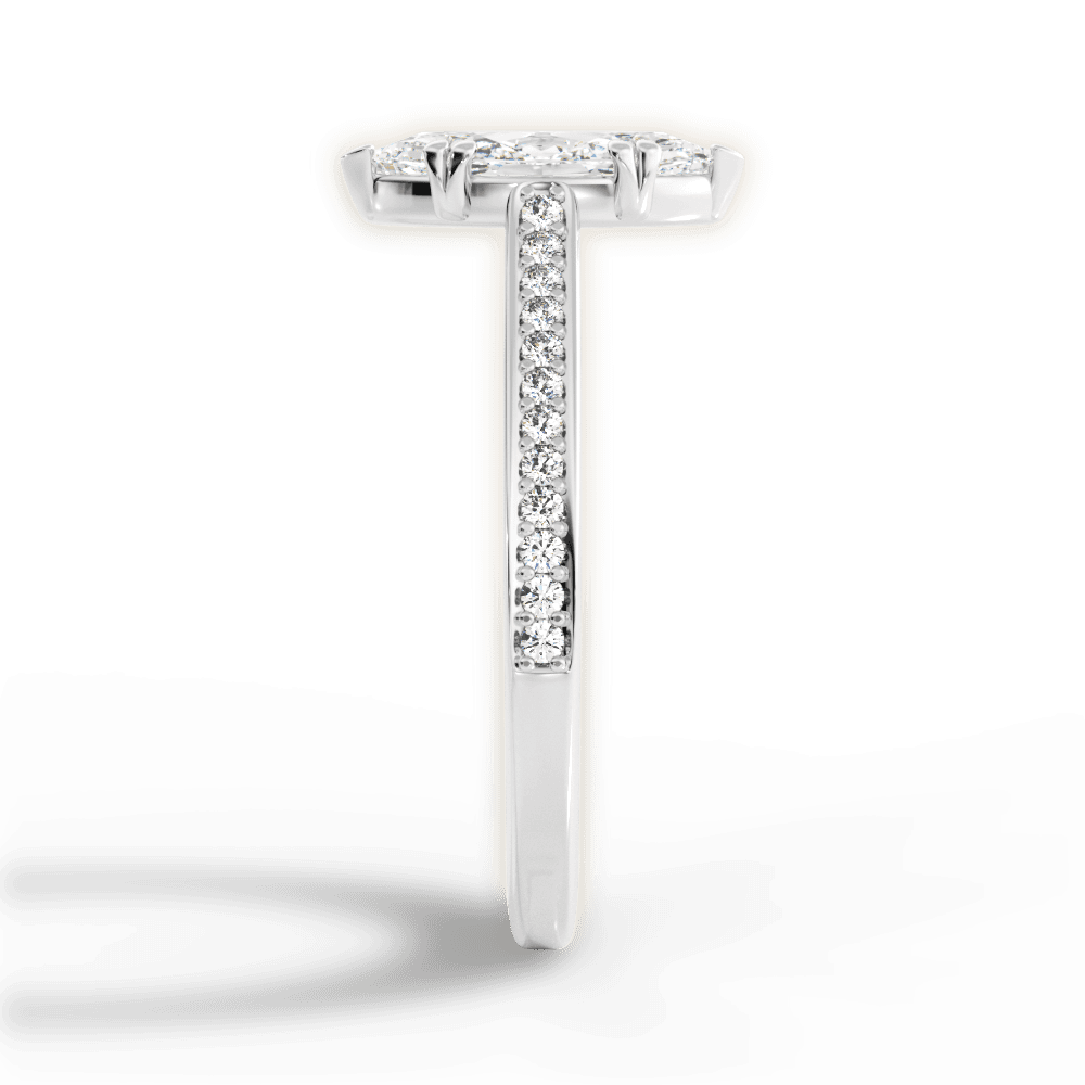 Denise Marquise Cut Lab Grown Diamond 14Kt White Gold Engagement Ring - View 4