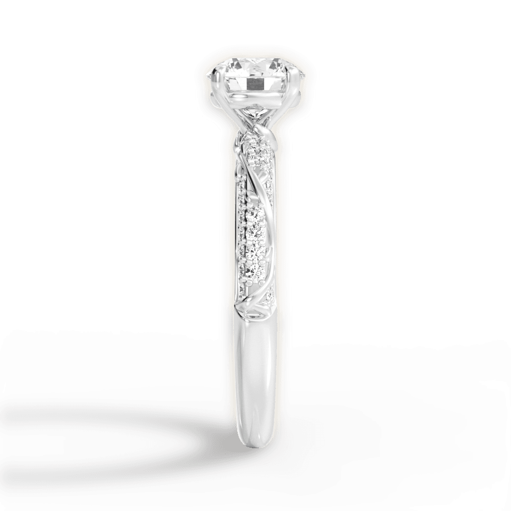 Gloria Round Cut Lab Grown Diamond Platinum Engagement Ring - View 2