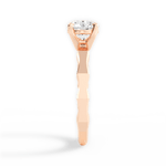 Aaliyah Round Cut Lab Grown Diamond 18Kt Rose Gold Engagement Ring - View 4