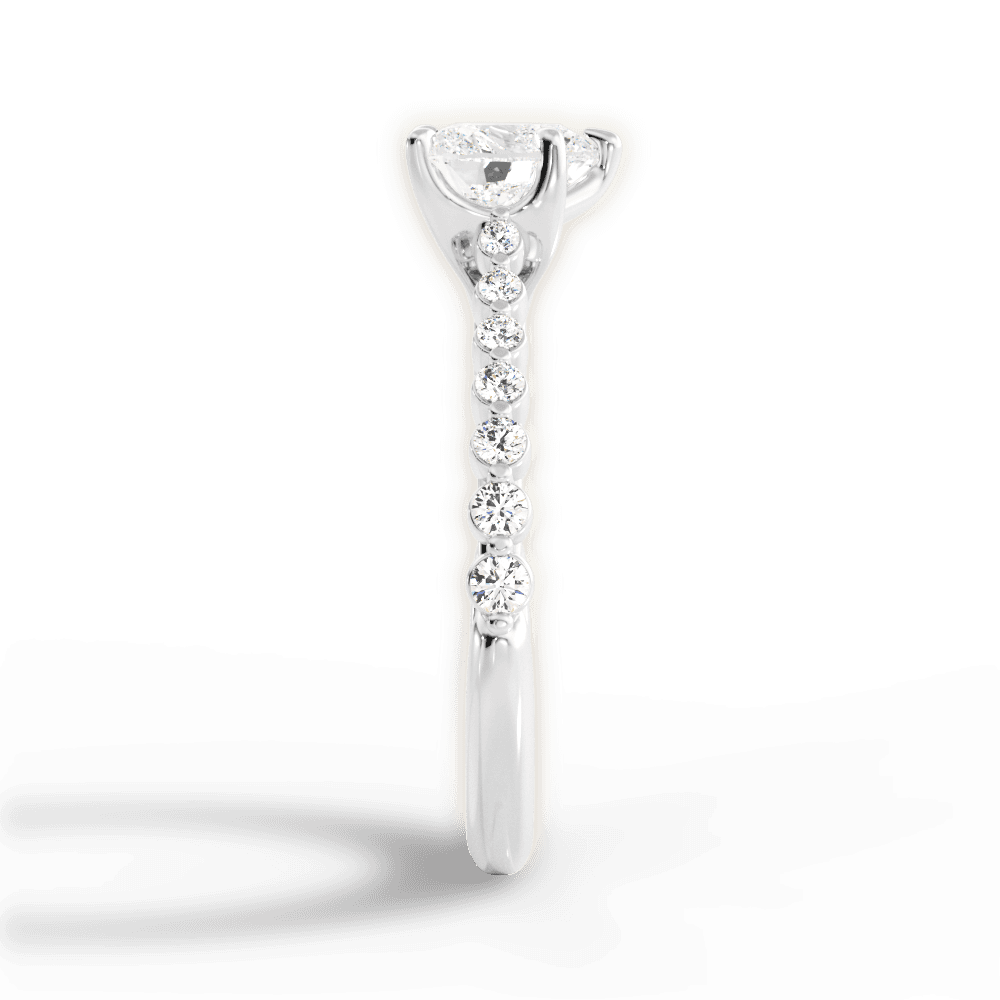 Dana Heart Cut Lab Grown Diamond 18Kt White Gold Engagement Ring - View 2