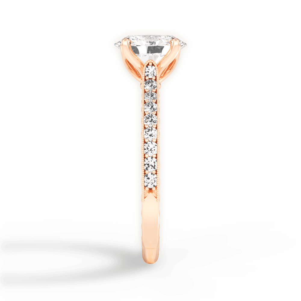 Gilda Oval Cut Lab Grown Diamond 18Kt Rose Gold Engagement Ring - View 4