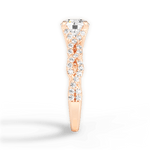 Justine Round Cut Lab Grown Diamond 18Kt Rose Gold Engagement Ring - View 3