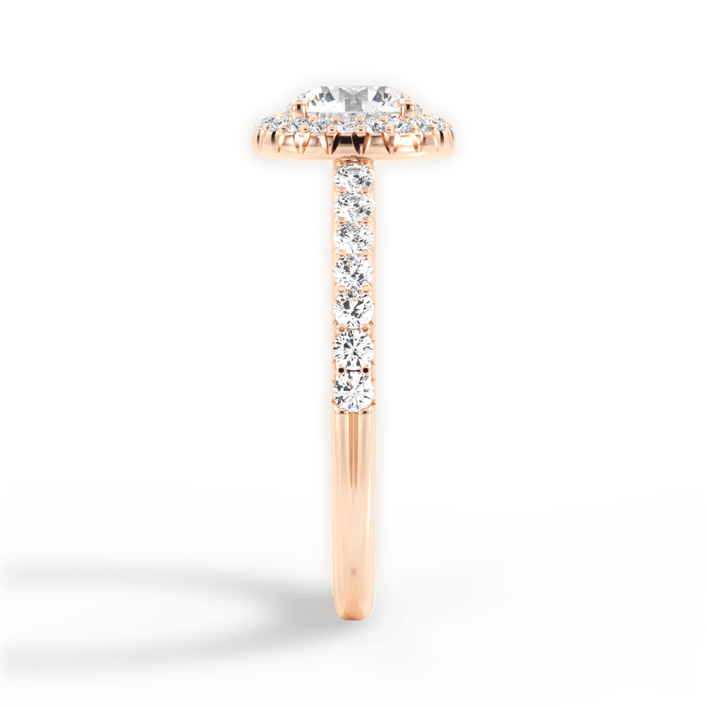 Kathleen Round Cut Lab Grown Diamond 18Kt Rose Gold Engagement Ring - View 3