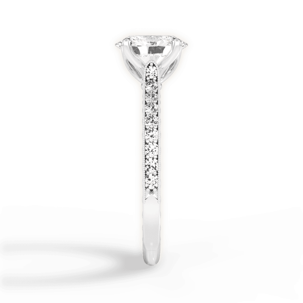 Gilda Oval Cut Lab Grown Diamond 14Kt White Gold Engagement Ring - View 3