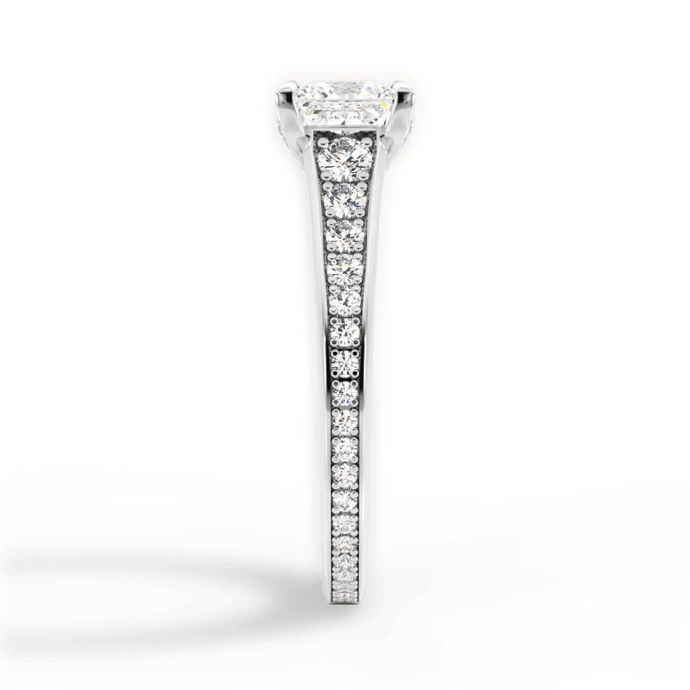 Leslie Princess Cut Lab Grown Diamond 18Kt White Gold Engagement Ring - View 3