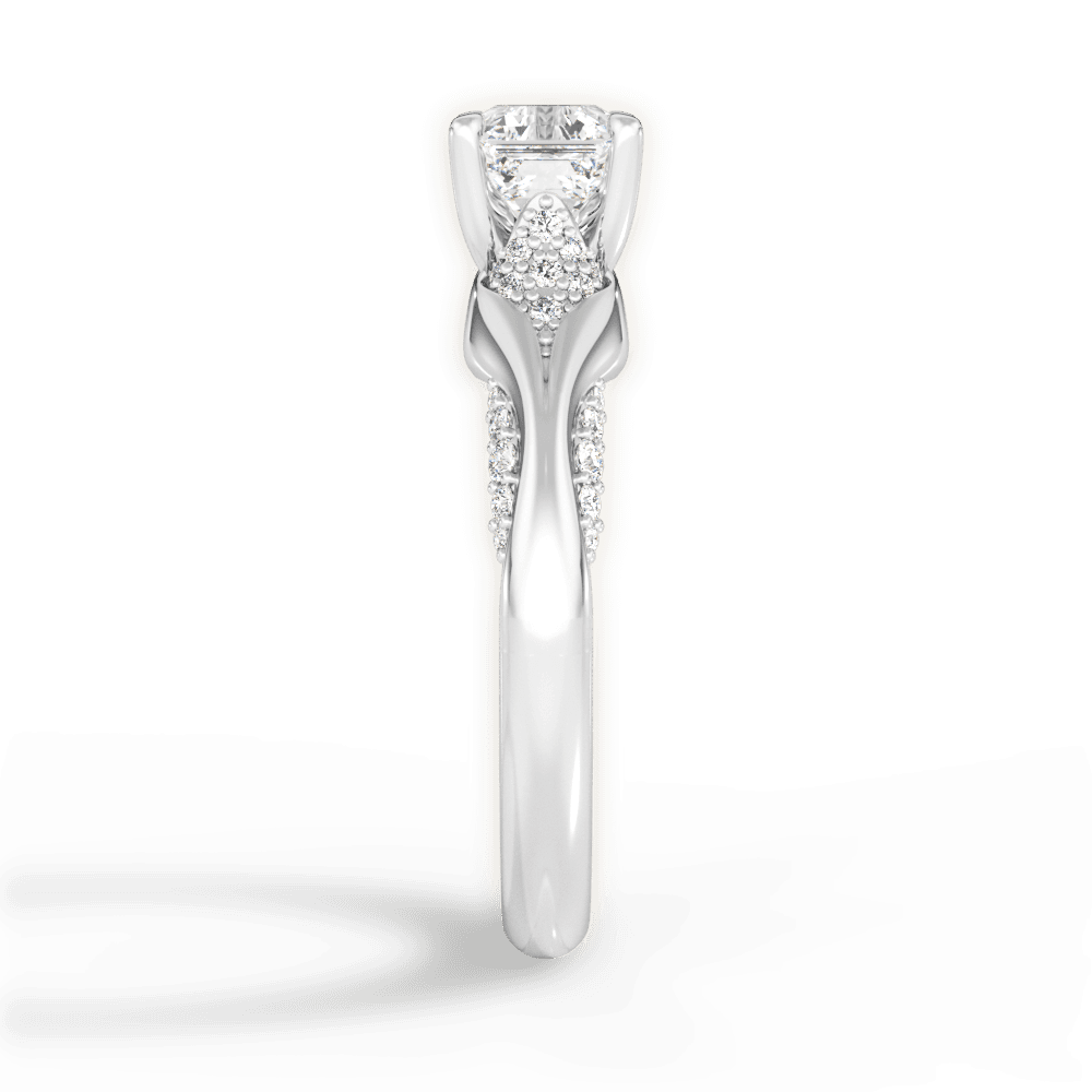 Isabel Asscher Cut Lab Grown Diamond 14Kt White Gold Engagement Ring - View 4