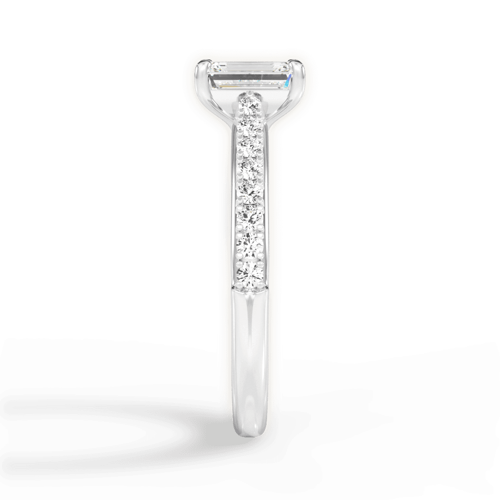 Elizabeth Emerald Cut Lab Grown Diamond Platinum Engagement Ring - View 4