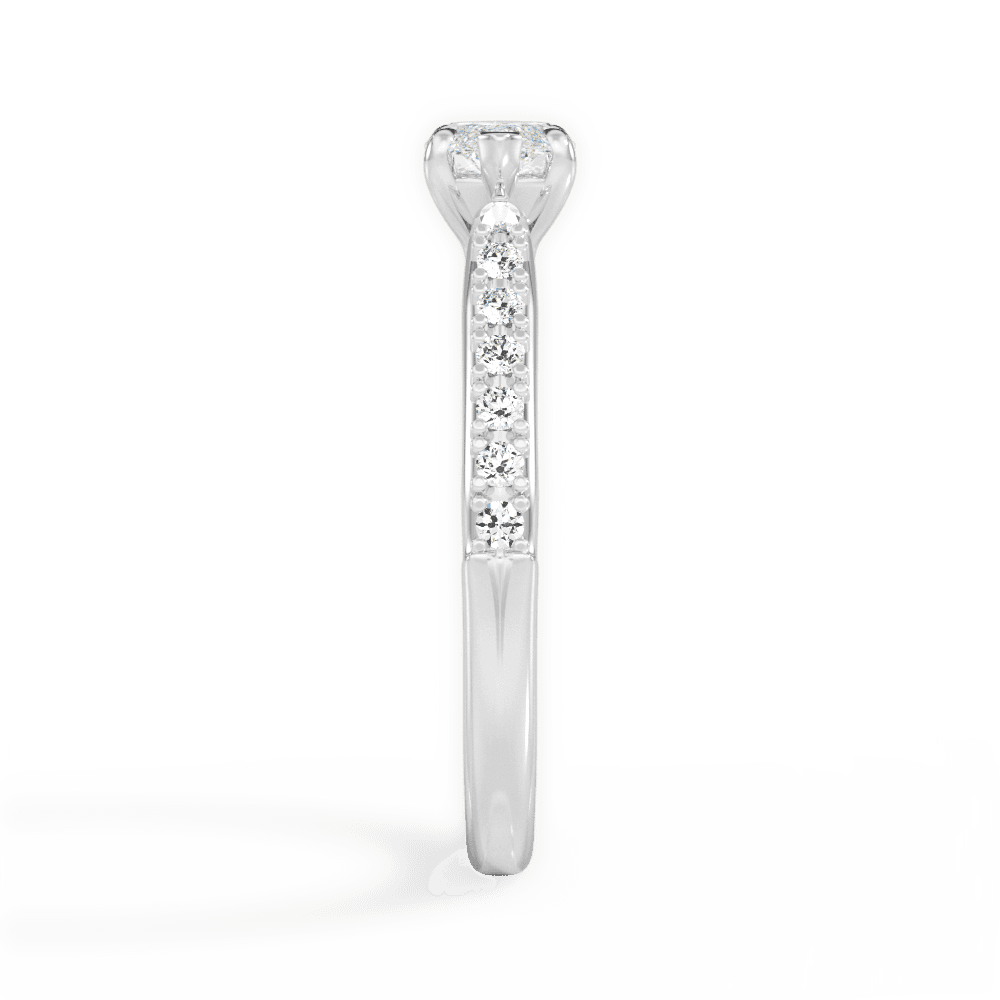 Diane Marquise Cut Lab Grown Diamond Platinum Engagement Ring - View 4