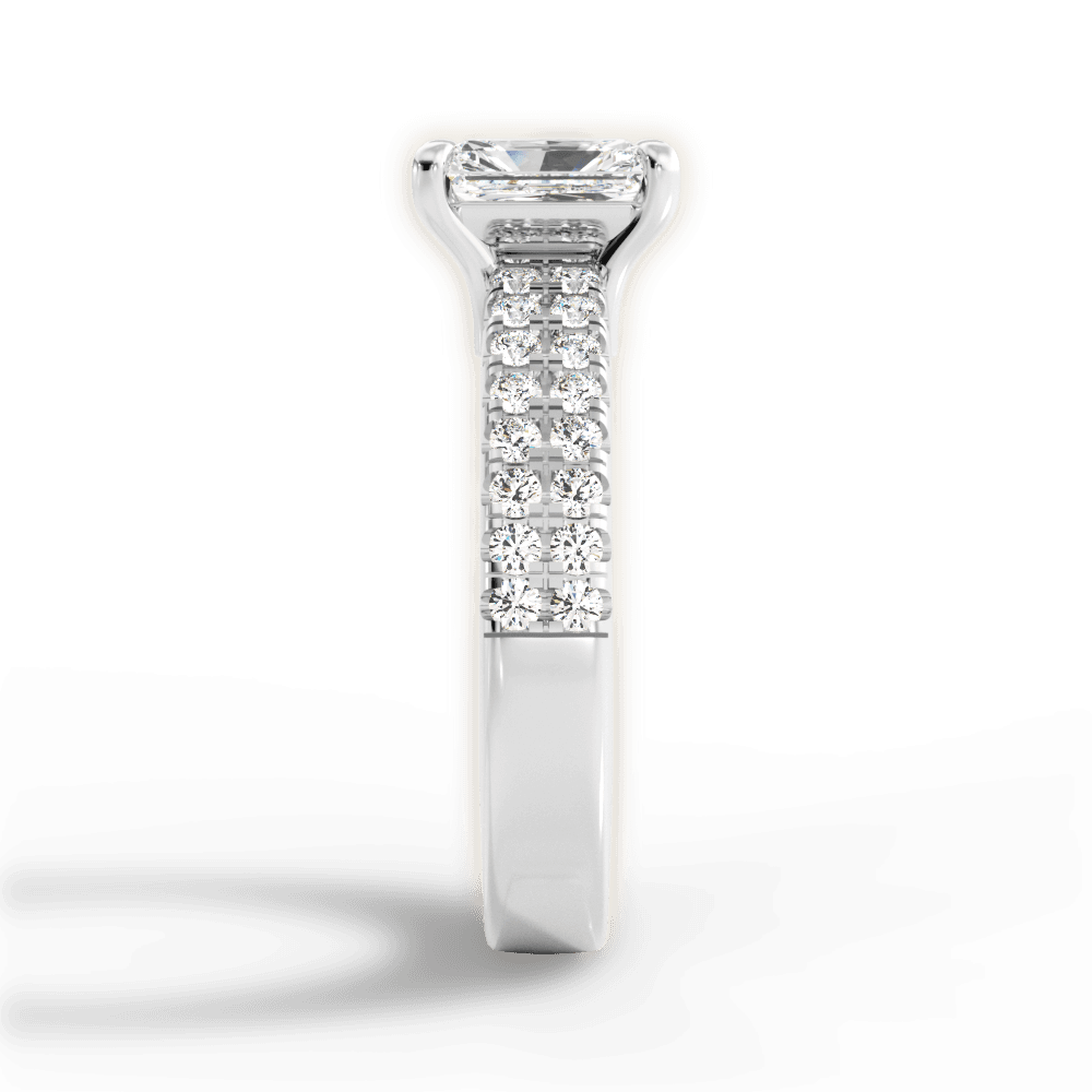 Kayla Radiant Cut Lab Grown Diamond 18Kt White Gold Engagement Ring - View 2