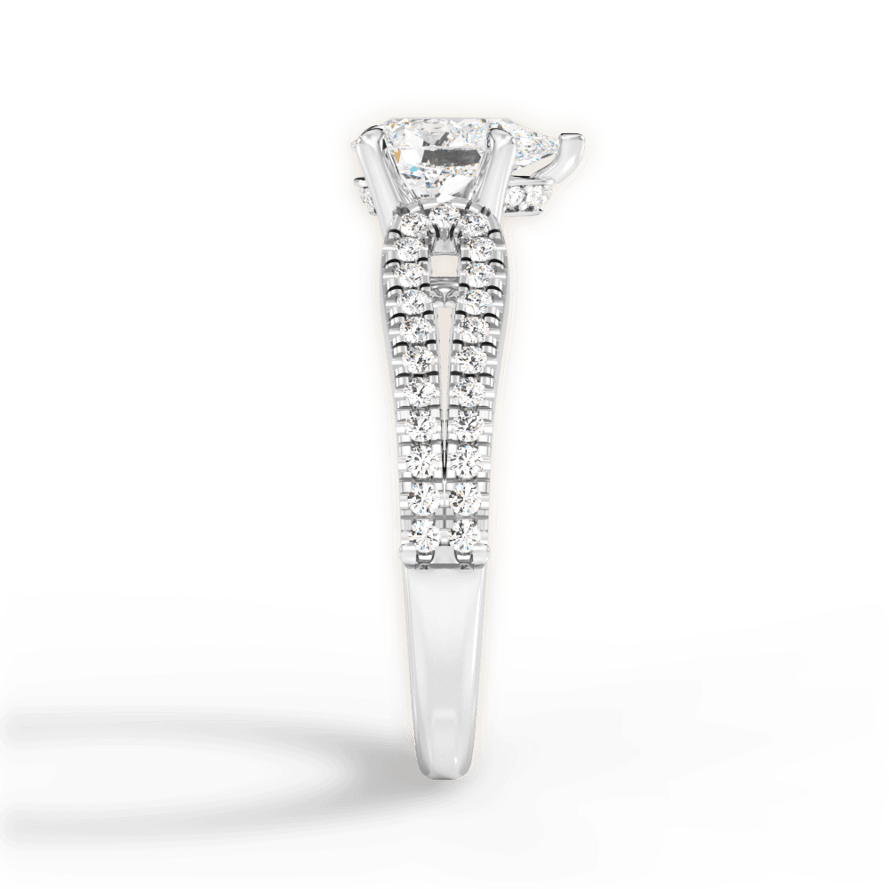 Jessica Pear Cut Lab Grown Diamond Platinum Engagement Ring - View 4