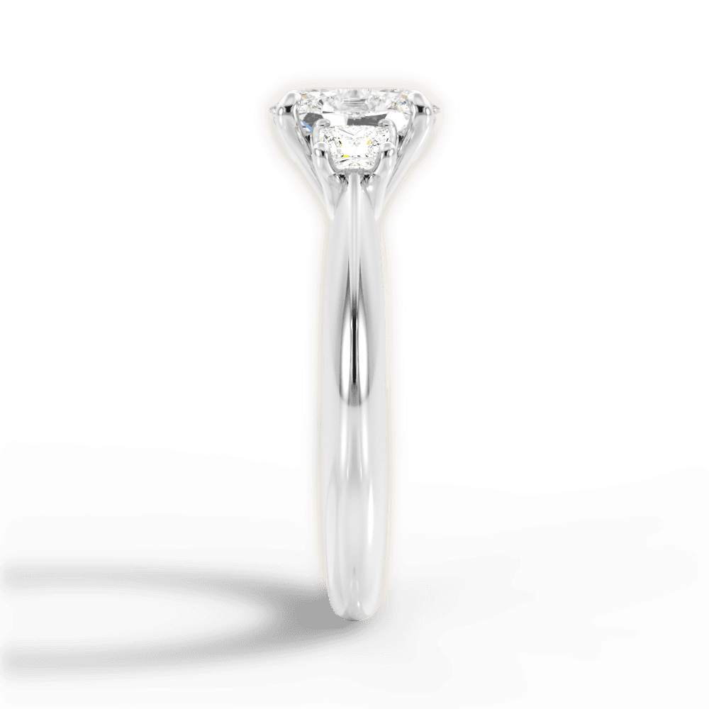 Dorothy Oval Cut Lab Grown Diamond 18Kt White Gold Engagement Ring - View 3