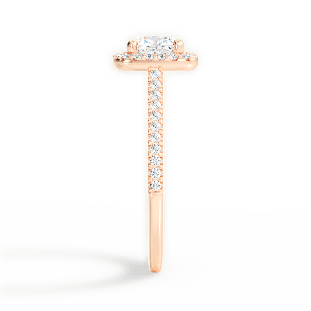 Jeanne Cushion Cut Lab Grown Diamond 18Kt Rose Gold Engagement Ring - View 2