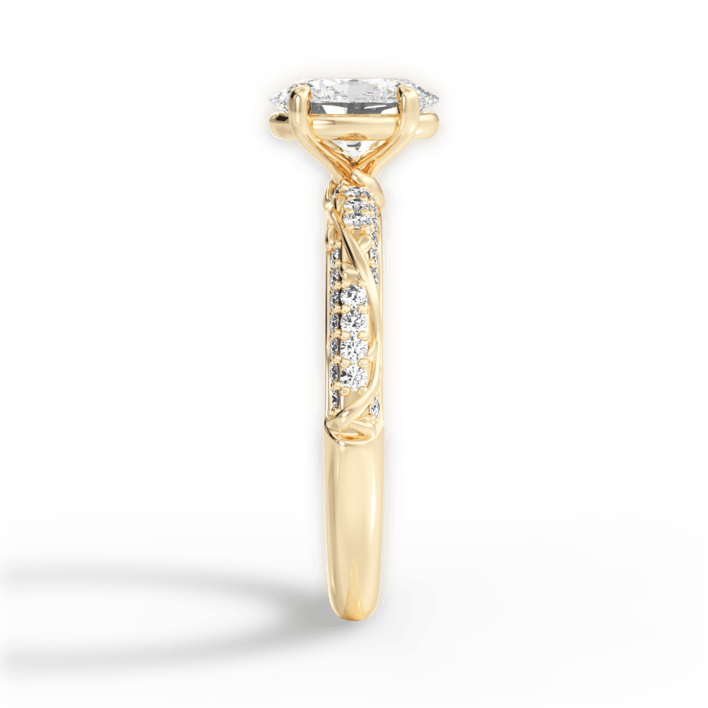 Gloria Oval Cut Lab Grown Diamond 18Kt Yellow Gold Engagement Ring - View 3