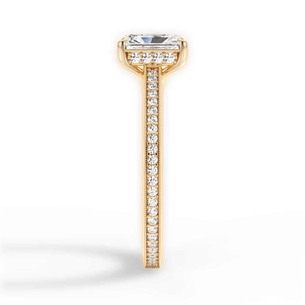 Janet Radiant Cut Lab Grown Diamond 18Kt Yellow Gold Engagement Ring - View 4