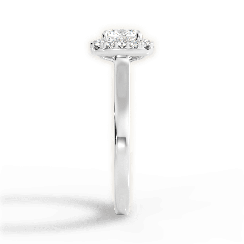 Fiona Cushion Cut Lab Grown Diamond Platinum Engagement Ring - View 4