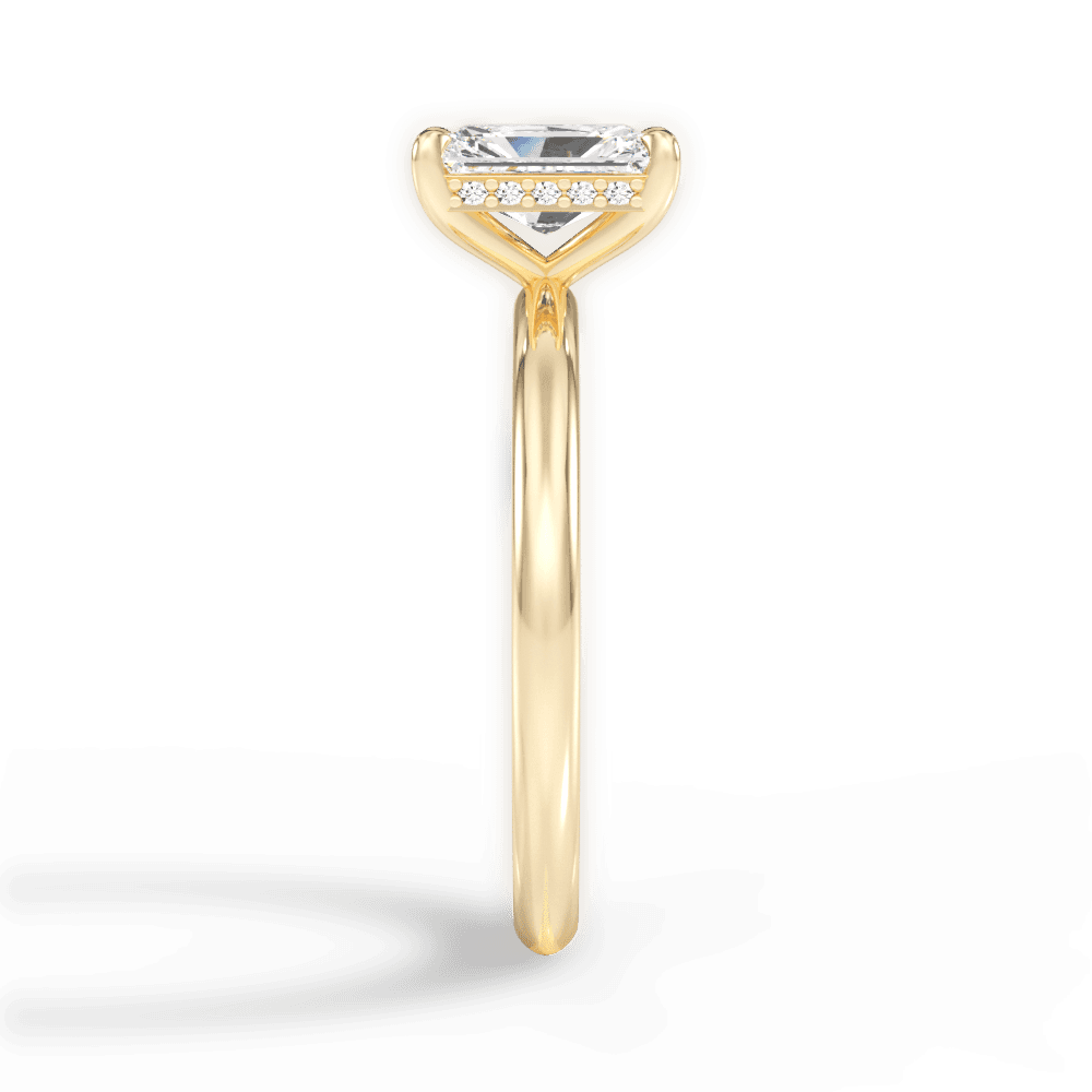 Brenda Radiant Cut Lab Grown Diamond 18Kt Yellow Gold Engagement Ring - View 2