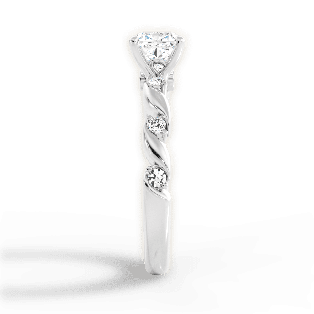 Emma Cushion Cut Lab Grown Diamond Platinum Engagement Ring - View 4