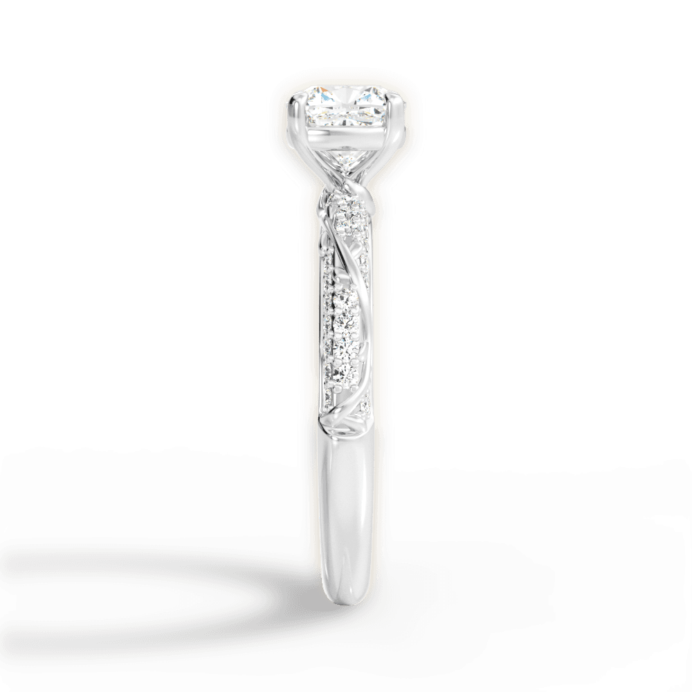 Gloria Cushion Cut Lab Grown Diamond 14Kt White Gold Engagement Ring - View 2