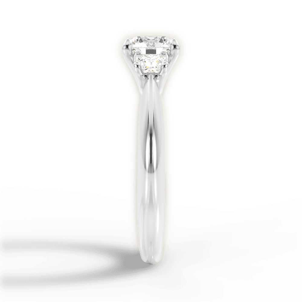 Dorothy Round Cut Lab Grown Diamond 18Kt White Gold Engagement Ring - View 2
