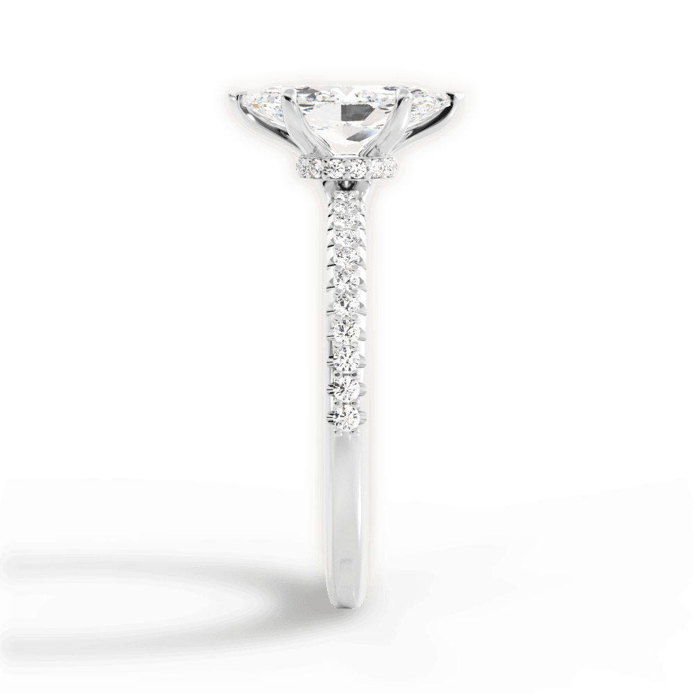 Giselle Marquise Cut Lab Grown Diamond 18Kt White Gold Engagement Ring - View 2