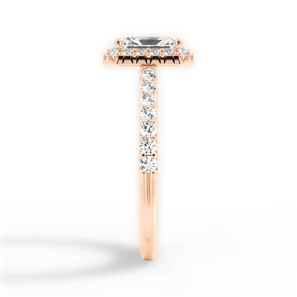 Kathleen Radiant Cut Lab Grown Diamond 18Kt Rose Gold Engagement Ring - View 2