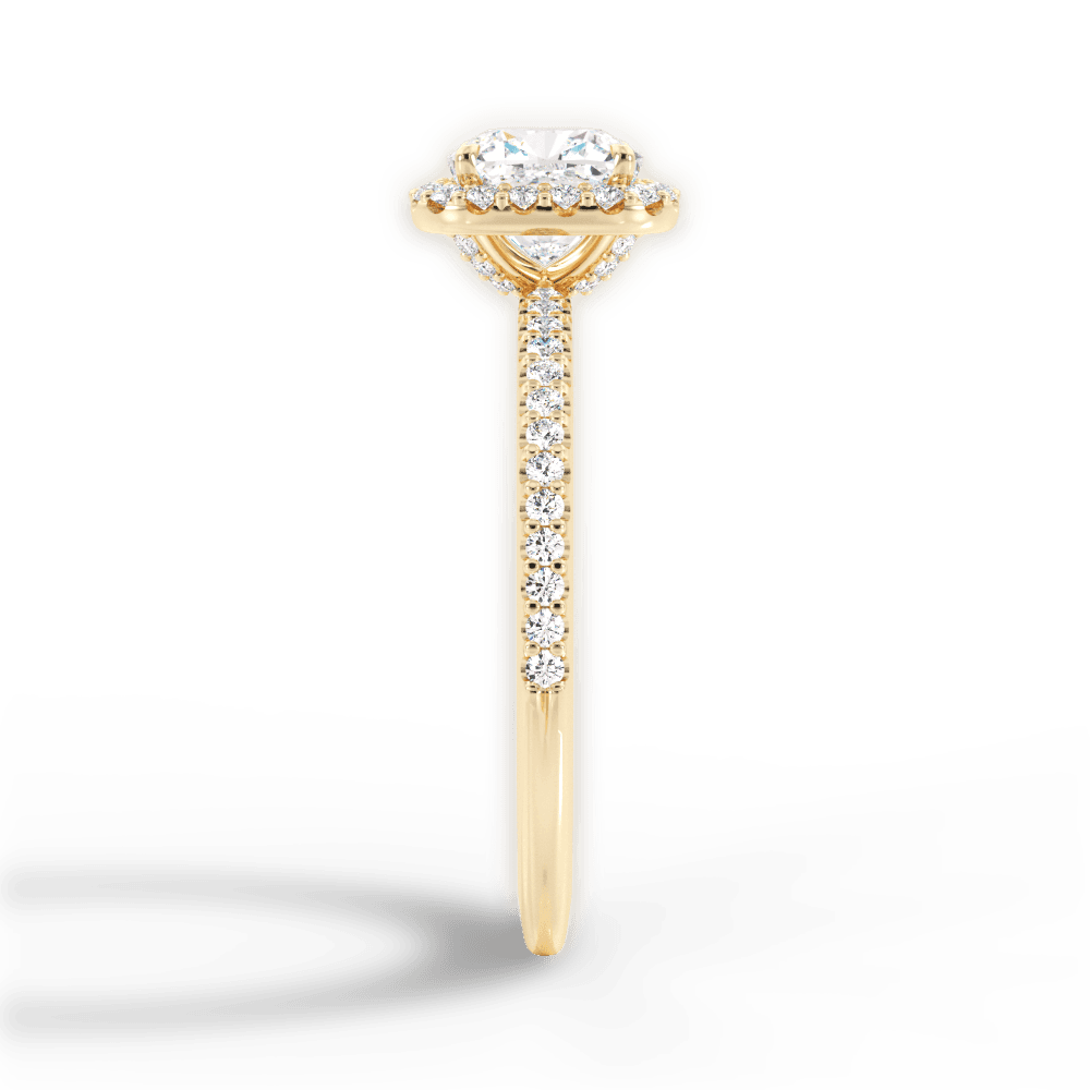 Joanne Cushion Cut Lab Grown Diamond 18Kt Yellow Gold Engagement Ring - View 3