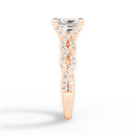 Justine Radiant Cut Lab Grown Diamond 18Kt Rose Gold Engagement Ring - View 4