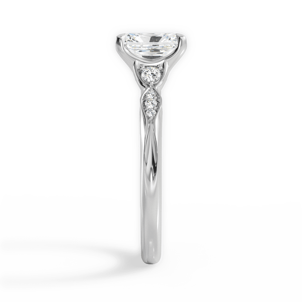 Cassie Radiant Cut Lab Grown Diamond 14Kt White Gold Engagement Ring - View 4