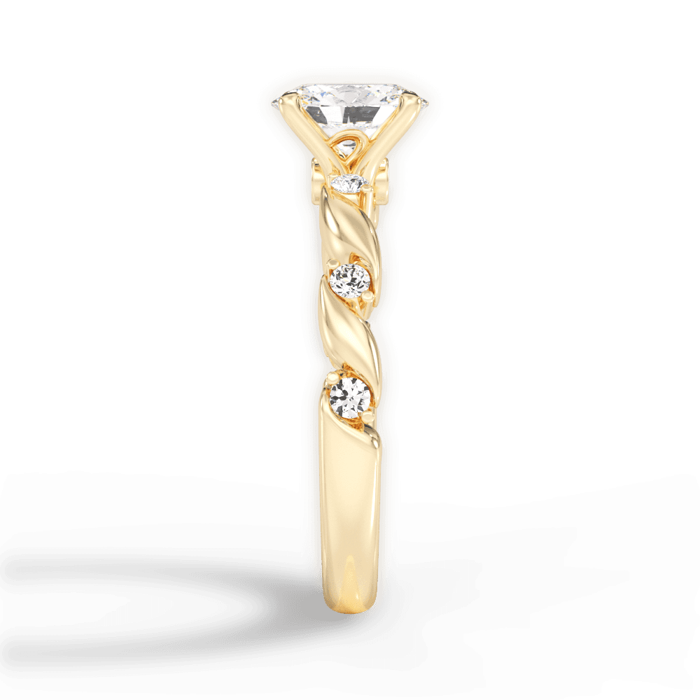 Emma Oval Cut Lab Grown Diamond 18Kt Yellow Gold Engagement Ring - View 4