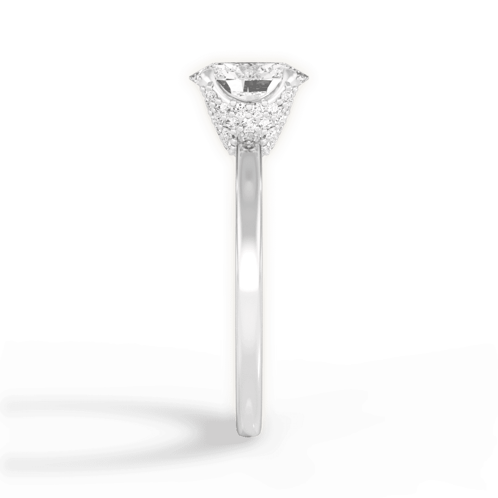 Gemma Oval Cut Lab Grown Diamond Platinum Engagement Ring - View 4