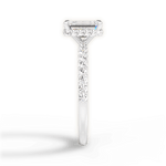 Isabella Emerald Cut Lab Grown Diamond Platinum Engagement Ring - View 4