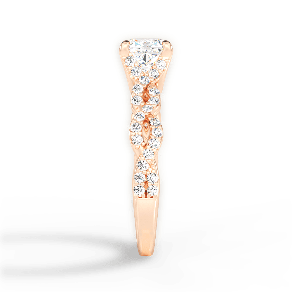 Justine Cushion Cut Lab Grown Diamond 18Kt Rose Gold Engagement Ring - View 2