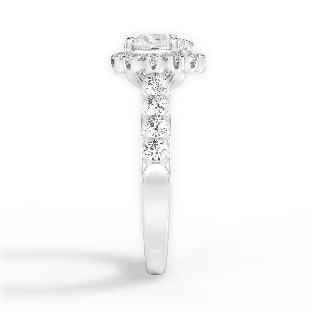 Lacey Heart Cut Lab Grown Diamond 14Kt White Gold Engagement Ring - View 2